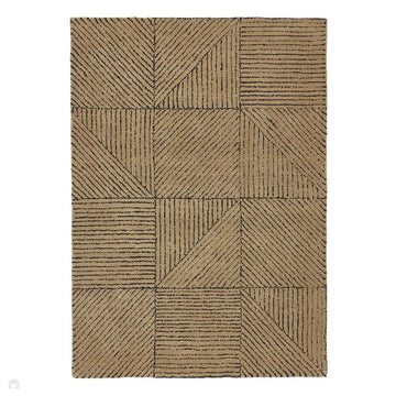 Geometric Dark Sand/Charcoal Rug-Origins-Rug Love - The Most Loved Rug Store